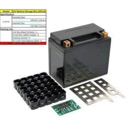 Diy 12v-os Akkumulátor Készítő Szett 18650 Rack+bms+egyéb (5727)