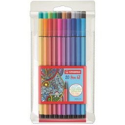 STABILO Filctoll készlet, 1 mm, STABILO "Pen 68", 20 különböző szín