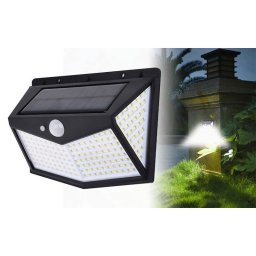 100 LED-es napelemes fali lmpa mozgsrzkelvel 4 LED panellel
