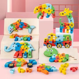 3D-s Montessori fa puzzle jtk