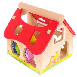 Fa hz farm szortroz kockkkal Ecotoys - gyermek jtk, fa jtk, sznes kockk, oktat jtk