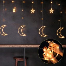Holdfny, csillagok, karcsonyi fnyek, fggny, 96LED fnyfzr