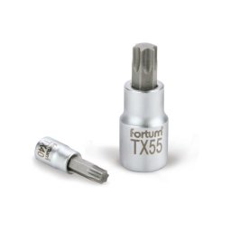 FORTUM bitdugfej, torx, 1/2', 61CrV5/S2, mattkrm; TX45, 55mm FORTUM