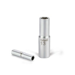 FORTUM dugfej, hossztott, 1/4', 13mm, 61CrV5, mattkrm, 50mm hossz