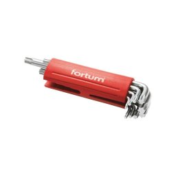 FORTUM torx kulcs klt. 9db, hossz, T10-50, S2, 10db/cse; T10-T15-T20-T25-T27-T30-T40-T45-T50, manyag markolat FORTUM