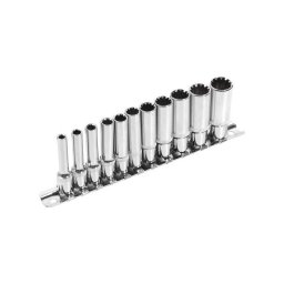 EXTOL PREMIUM hossztott Multi Lock dugfej klt. ; 1/4', 11db 4, 5, 5.5, 6, 7, 8, 9, 10, 11, 12, 13mm, tart snen