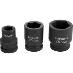 FORTUM gpi (impakt) dugfej 3/4', 27mm, L 52 mm, fekettett, FORTUM