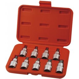 EXTOL PREMIUM bitdugfej klt., 9db, TORX, 1/2'55mm (T20-25-27-30-40-45-50-55-60), CrV/S2