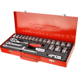 EXTOL PREMIUM dugkulcs klt., CV., racsnis 45fog ; 1/2' 24db, 10-32mm, fm doboz