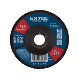 EXTOL PREMIUM lamells csiszol acl, Alu, ma. s fa munkadarabok csiszolsra, 12522mm; P40, kpos, max.:12.300 ford./perc, E