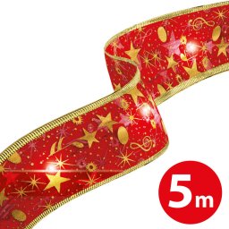Family Karcsonyi LED-es szalag - piros - 5 m x 5 cm - 50 LED - USB