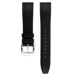 Edelwolle szilikon óraszíj, fekete, 24mm