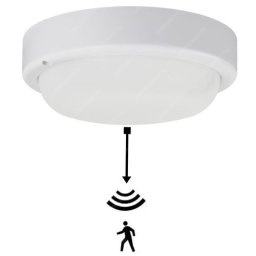 LED ufo lámpa 18W kör Középfehér mikrohullámú érzékelővel 2000 lumen IP54 2év garancia
