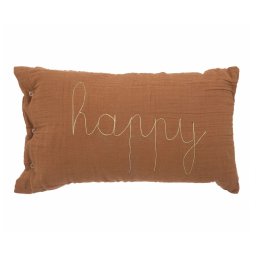 Gyermek díszpárna HAPPY 50x30cm, barna