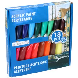 Artico Akril Festék Készlet – 18 Szín x 36 ml
