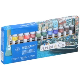 ARTIST&CO Akril Festék Készlet – 12 Szín x 12 ml