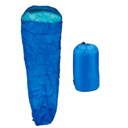 CAMP ACTIVE Hálózsák múmia, 210x80x50 cm, 190T, kék, +10°C