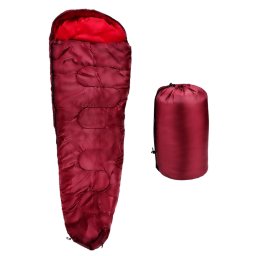 CAMP ACTIVE Hálózsák múmia, 210x80x50 cm, 190T, piros, +10°C