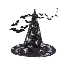 Boszorknykalap Halloween nnepre - fekete, cscsos, varzslatos, kiegszt, ni, gyerek, cosplay, jelmez