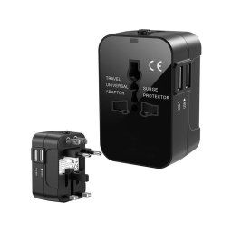 Univerzlis 2x USB adapter dug csatlakoz UK USA EU AUS - vilgszerte hasznlhat