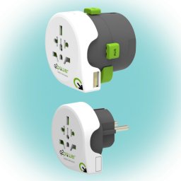 Q2POWER 2.100130 utazadapter, Qdapter 360 USB, kt kszlk a szettben: Qdapter (USB aljzattal) s World to Europe