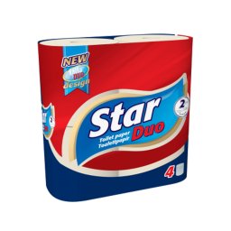 Toalettpapír 2 rétegű kistekercses 100% cellulóz 4 tekercs/csomag Star Duo