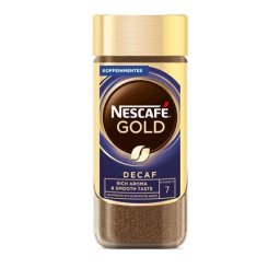 NESCAFE Instant kávé, koffeinmentes, 100 g, üveges, NESCAFÉ "Gold"