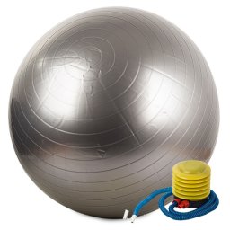 65 cm Fitball, ezüst, 150 kg-ig, pumpával