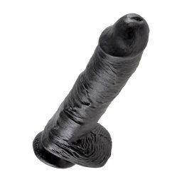 Pipedream King Cock - 10' Cock with Balls Black Tapadókorongos dildó