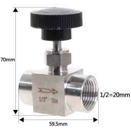 Rozsdamentes Csap Finomszabályzós 1/2"-os Bb (5763)