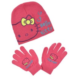 Hello Kitty téli kötött sapka kesztyű