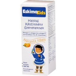 Eskimo Kids halolaj gyerekeknek narancs ízben, 105 ml