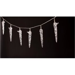 Karácsonyi Beltéri Műanyag Jégcsap 11cm 10 LED 1,65m (2AA nt.) Entac