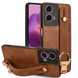 HANDY Védőhuzat tartóval Motorola Moto E14 barna