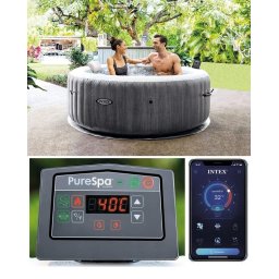 Intex Bubble Greywood Deluxe 4 személyes fűthető masszázsmedence WIFI vezérléssel 28440