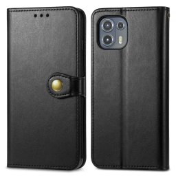LEATHER BUCKLE Pénztárca Motorola Edge 20 Lite fekete
