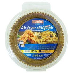 MAZZINI Sütőpapír, szilikonos, Air Fryer készülékhez, kerek, 16 cm, 50 db, MAZZINI "Premium"