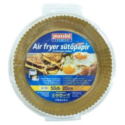 MAZZINI Sütőpapír, szilikonos, Air Fryer készülékhez, kerek, 20 cm, 50 db, MAZZINI "Premium"