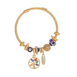 Gonosz szem, Pandora stílusú nemesacél karkötő - kék