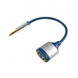 Audi eloszt, 3,5 mm fm sztere dug-2x3,5 mm fm sztere aljzat, 0,15 m