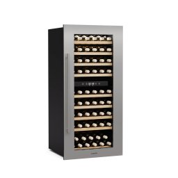 Klarstein Vinsider Duo borhűtő, 79 palack, 2 hűtési zóna, UV védelem, 9 polc, Érintéses vezérlés (HEA3-Vins79b-SS)