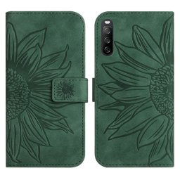 ART SUN FLOWER Pénztárca tok szíjjal Sony Xperia 10 IV 5G zöld