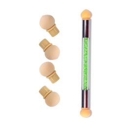 Gradient Sponges krmdszt ecsetkszlet 4 cserlhet fejjel - akrilgl, csillmos s pderszed pttyez eszkzk professzionlis krmmvszeknek