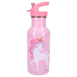 Szívószálas Unikornis alumínium kulacs 500ml