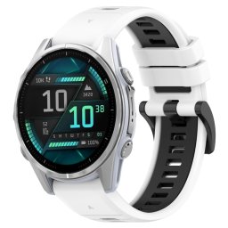 SPORT Cserélhető szilikon szíj Garmin Fenix 8 43mm fehér-fekete