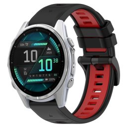 SPORT Cserélhető szilikon szíj Garmin Fenix 8 43mm fekete-piros