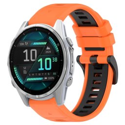 SPORT Cserélhető szilikon szíj Garmin Fenix 8 43mm narancs-fekete