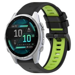 SPORT Cserélhető szilikon szíj Garmin Fenix 8 43mm fekete-világoszöld