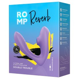 ROMP Reverb - léghullámos csiklóizgató és G-pont vibrátor (lila)
