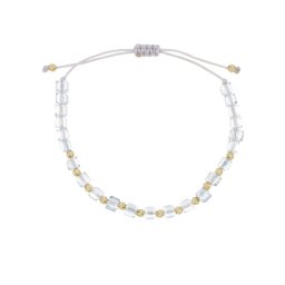 Extra olcsó arany golyós áttetsző kockagyöngyös órakísérő karlánc 14k